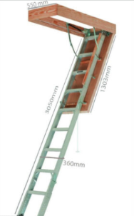 Aluminium Attic Folding Ceiling Ladder 3.1 Meters Length