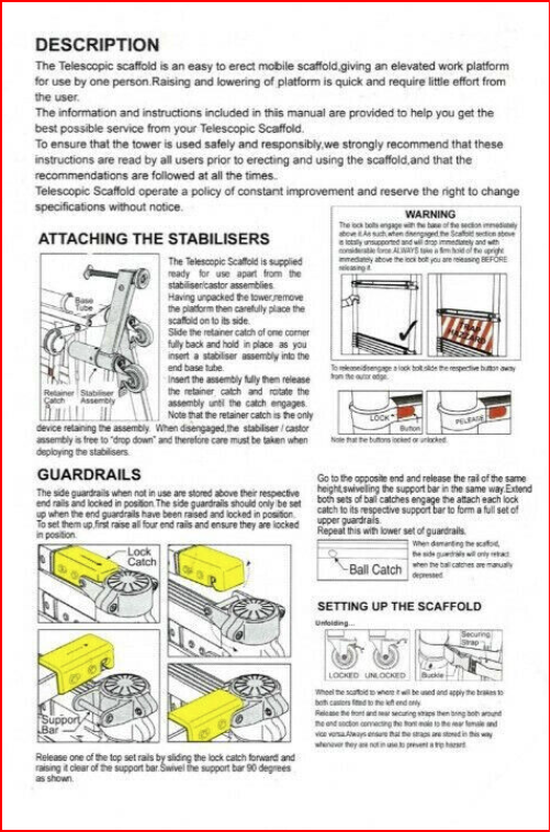 Telescopic Scaffold Aluminum Ladder Portable,Need of every Tradesman